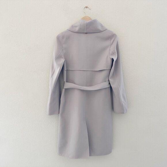 MACKAGE Loni Coat Trench Wrap Drape Wool Lightweight Classic Minimalist Gray XS - Picture 7 of 16